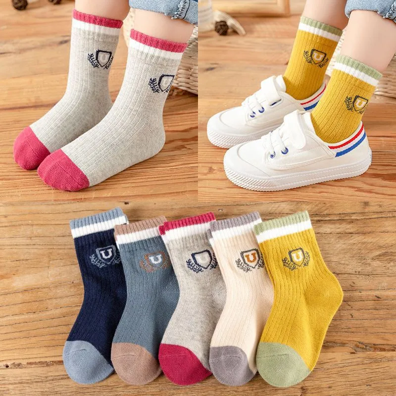 5 Pairs Cotton Kids Socks Warm Winter Socks For Baby Girls Cute Cartoon Newborn Toddler Casual Sport Boys 0-12 Yrs