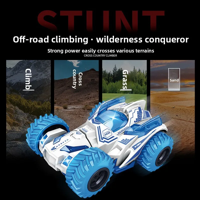 Children's Four-wheel Drive Inertia Stunt Car Tumbling and Twisting Anti-fall and Play-resistant Boy Cross-country Toy Car - 2