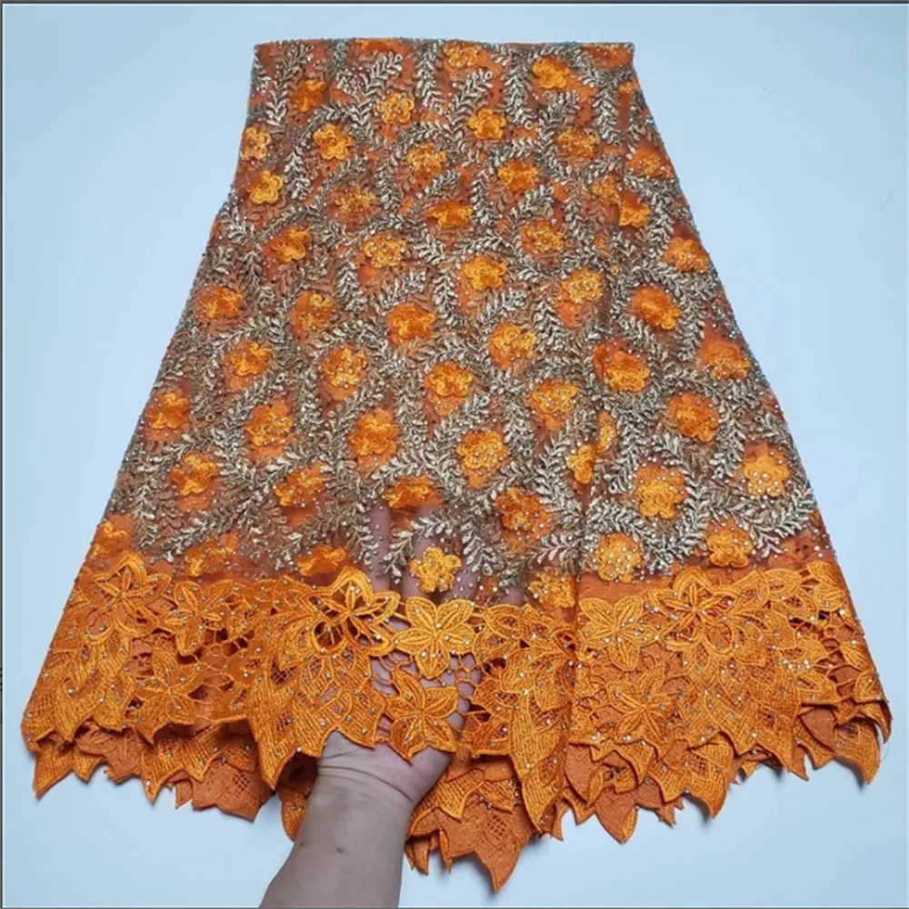 

African Mesh Lace Fabric 2022 High Quality Nigerian Tulle Lace French Net Lace With Stones And Beaded For Dress n83-27