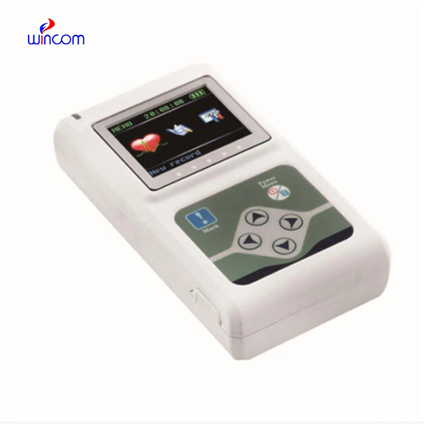 

24-часовой динамический ЭКГ-система Holter Machine, портативный 3-проводной электрокардиограммный ручной монитор ЭКГ, 24-часовой анализатор HR, программное обеспечение для ПК