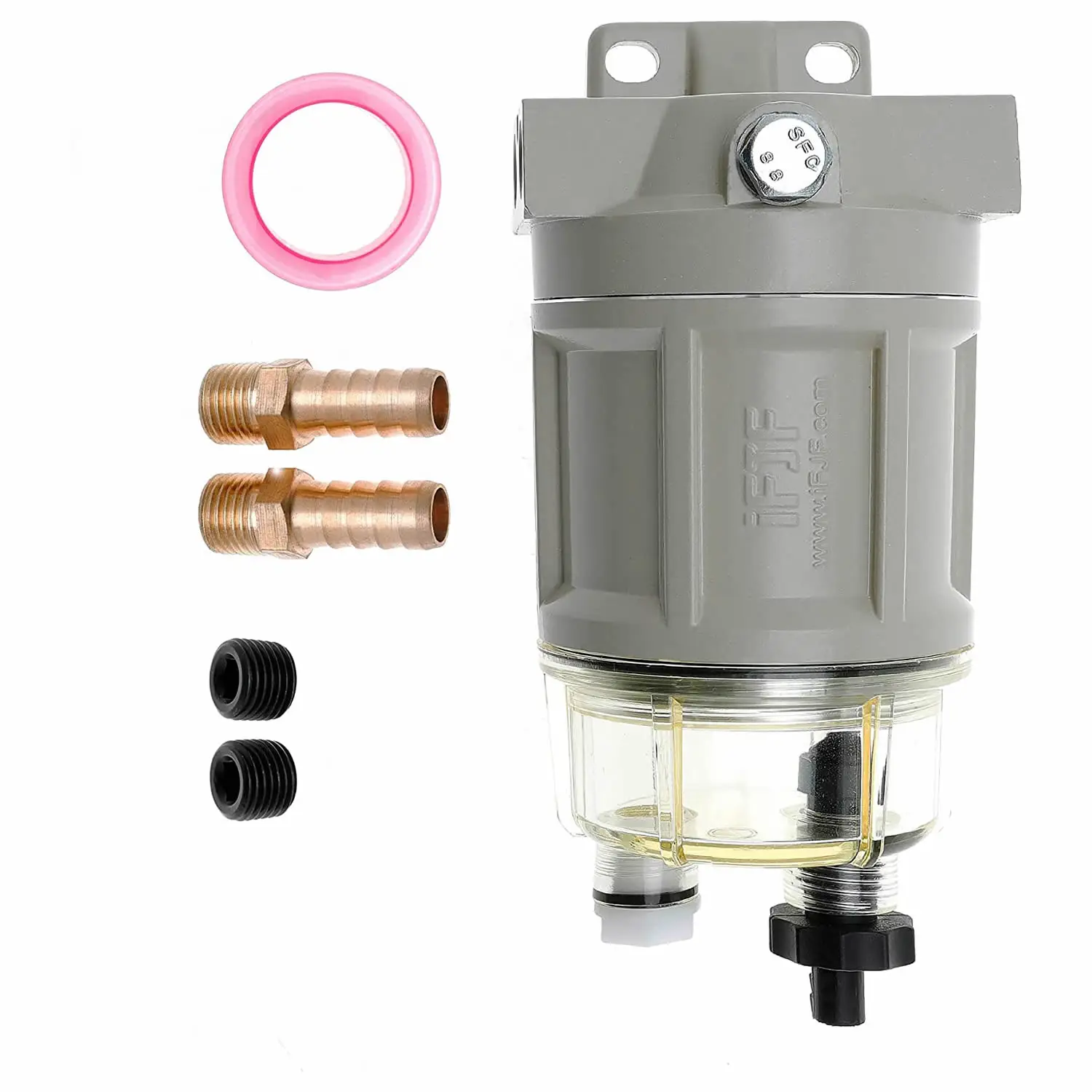 R12H (R12T Upgrade) Fuel Water Separator Marine Replaces S3240 120AT NPT ZG1/4-19 Spin-on Filter Includes 2 Fittings 2 Plugs fuel filter water separator