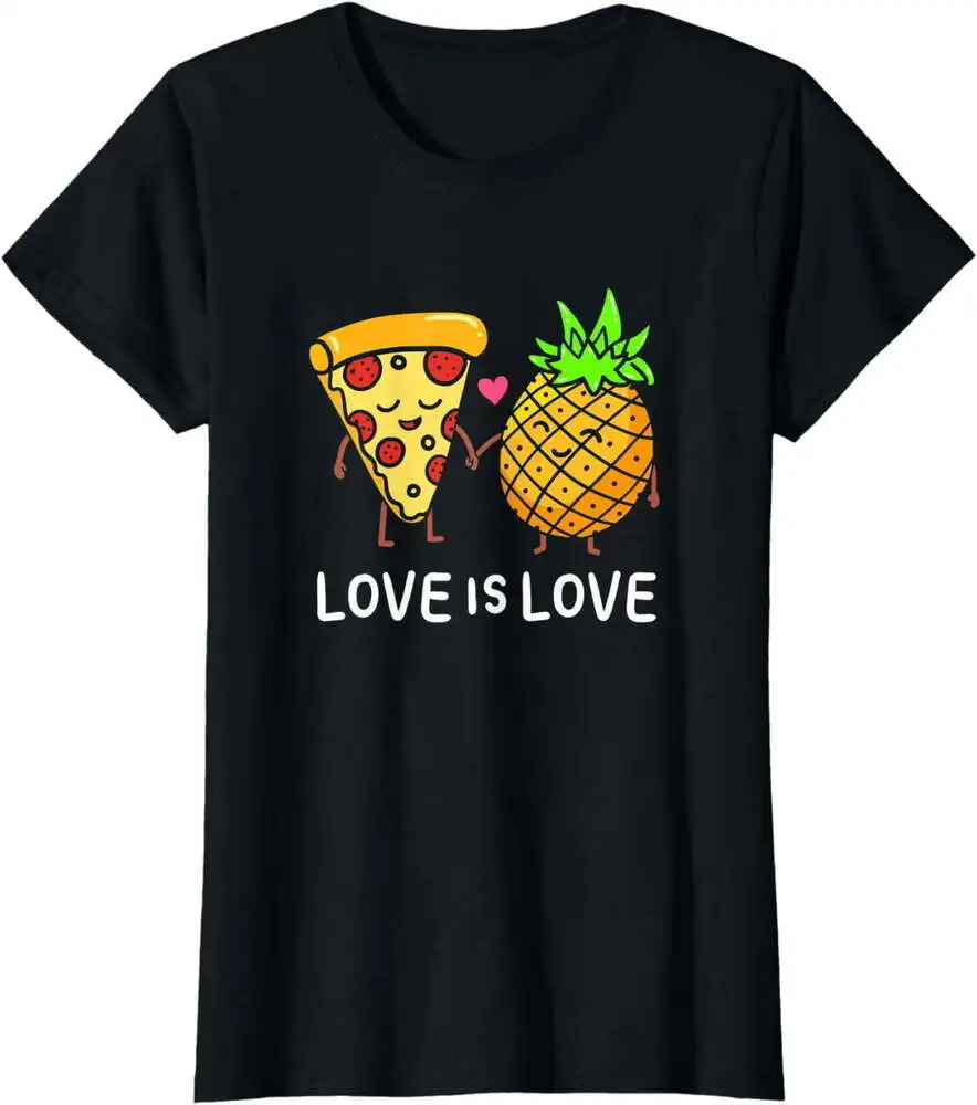 

Футболка для мужчин и женщин, подарок на тему любви, ананаса, пиццы, запрещено, модная одежда для пар, короткие летние футболки