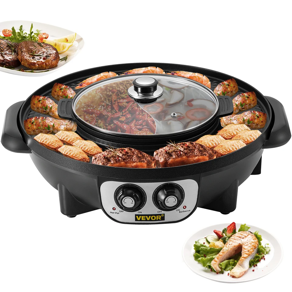 SucceBuy Multifunctional Hot Pot BBQ Grill 2200W