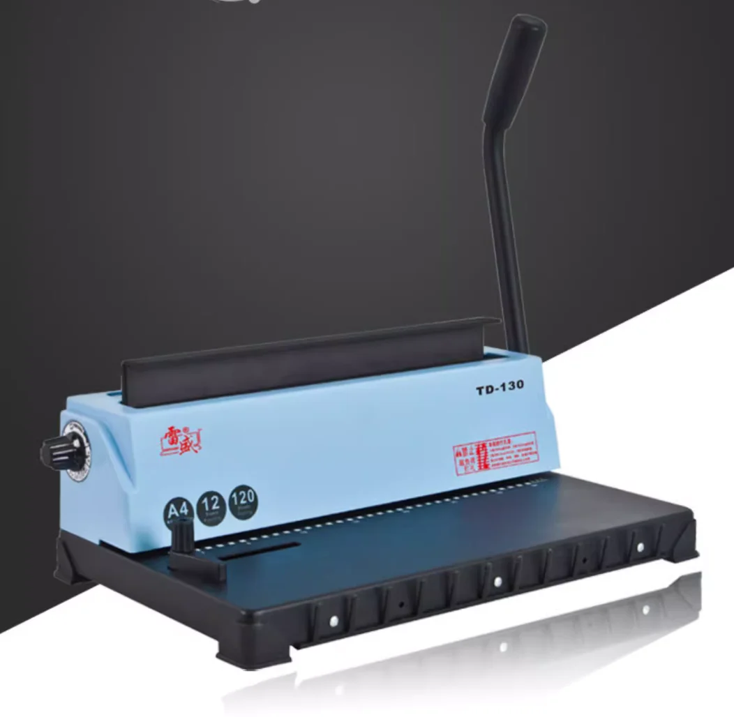 מכונת חיבור חוטים A4 כפולה לחיבור חוטים במשרד טבעת ברזל 34 חורים מרובעים חורים לחיבור וחיבור 2 ב-1 קומבו