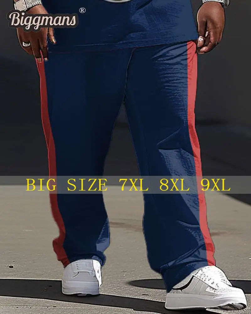 Biggmans L-9Xl Plus Size Men's Clothing Summer Leisure One Bar Solid Color Loose Pants