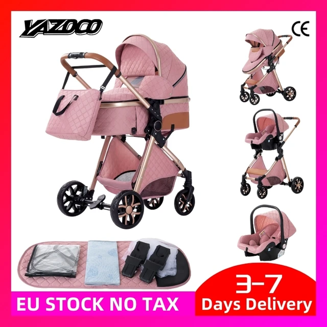 Poussette bébé 3 en 1, système de voyage, landau léger pour nouveau-nés, tout-terrain, compacte et pliable, poussette d'hiver pour bébé 1