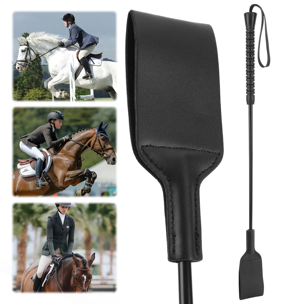 21Inch Equestrian Training Horse Whip PU Leather Outdoor Portable Pointer Equestrianism Horse Crop for Equestrian Sports