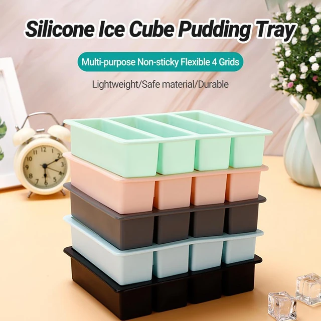 Large Collins Ice Cube Tray with Lid for Whisky Cocktail Bottles Beverage  Soap Bar 4 Cavities Rectangle Silicone Ice Cube Mold - AliExpress