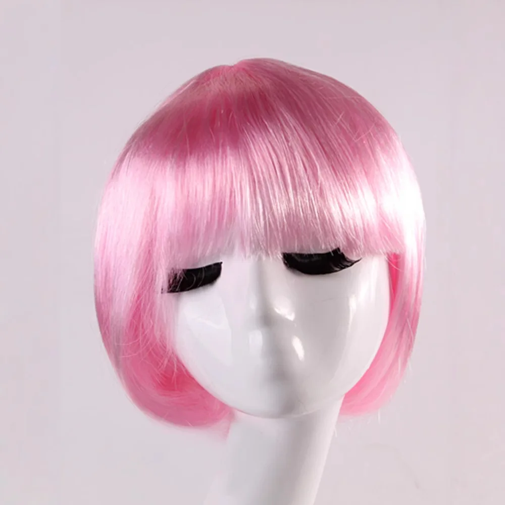 Parrucca piena sintetica corta BOB Colori multipli Cosplay Parrucche tinta unita per capelli corti per feste di Halloween - immagine 5