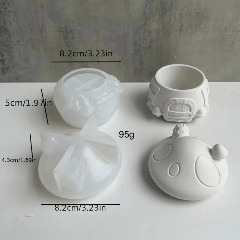 3D Mushroom House Silicone Mold DIY Aromatherapy Gypsum Candle Jar and Jewelry Box Epoxy Resin Home Decor silicone mold