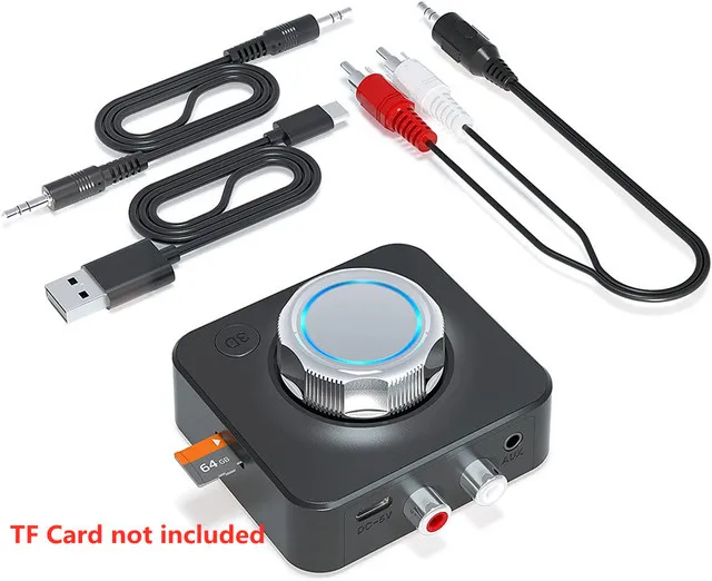 AYNEFY adaptateur audio Bluetooth Adaptateur RCA Radio Bluetooth 5.0 Câble  de musique Audio sans fil pour voiture automatique