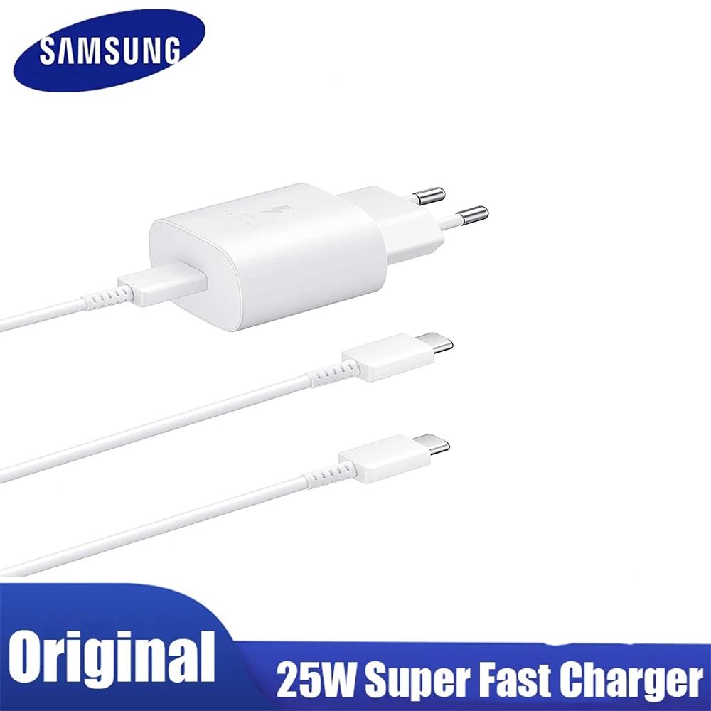 Original Samsung 25w Super Fast Charger Usb Type C Cargador S21 A52s A71 A70 S20 Fe S22 5g Power