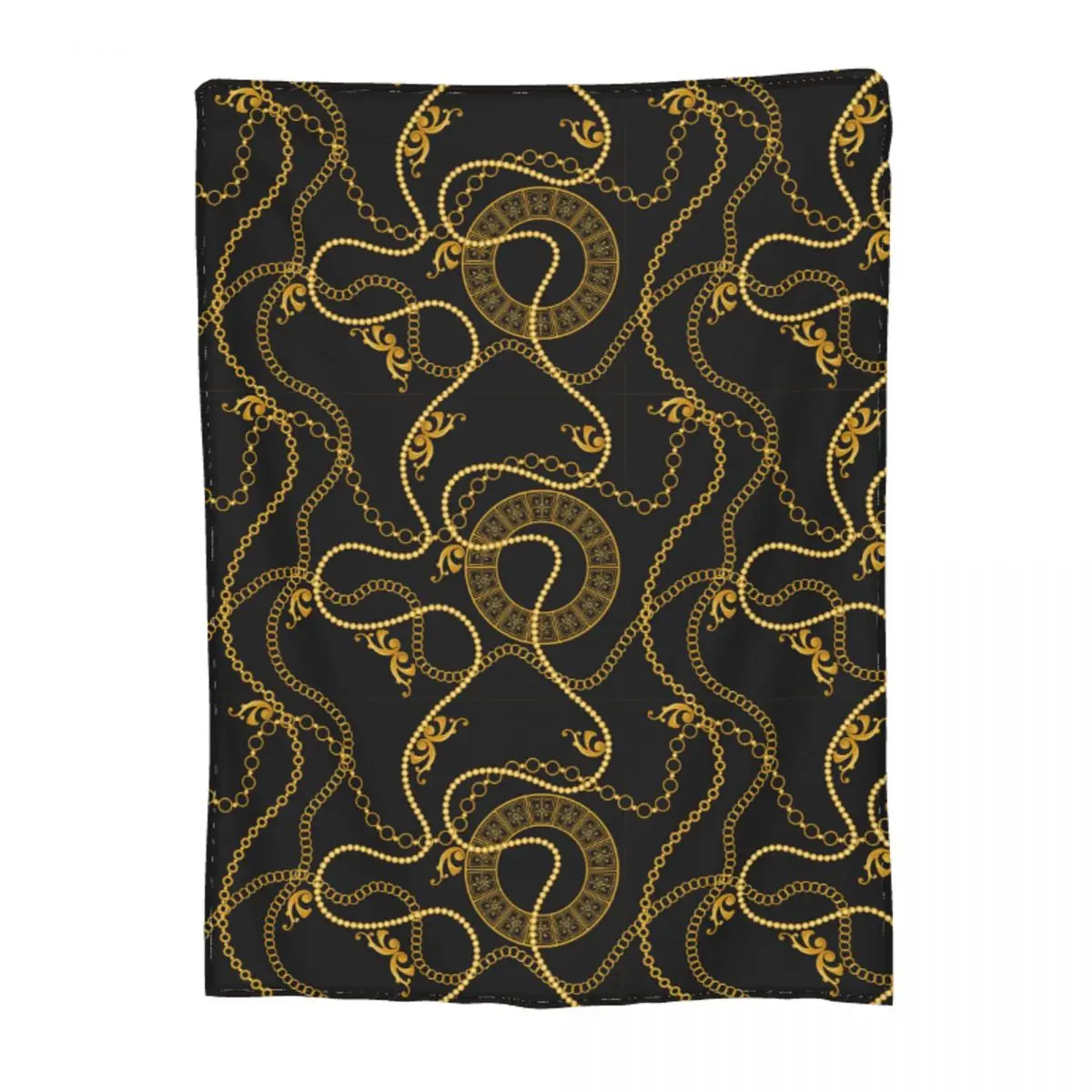 

Relax Greek Vintage Baroque Pattern With Chains Blanket Stuff Room Decorative Throw Blanket Lightweight Fleece for Office