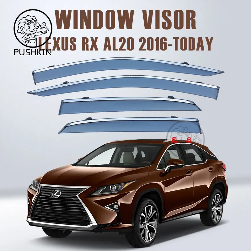 

Car Side Window Visors for Lexus RX 450h 350 AL20 2016~2022 Accessories 2018 2020 Deflectors Rain Eyebrow Guards Sun Visor Smoke