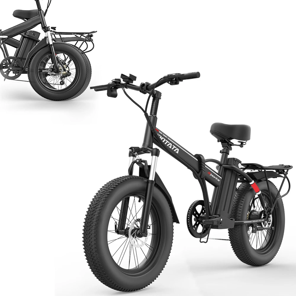 ZPW Adult Folding Electric Bike Fat Tire Electric Bicycle 500W 48V 12