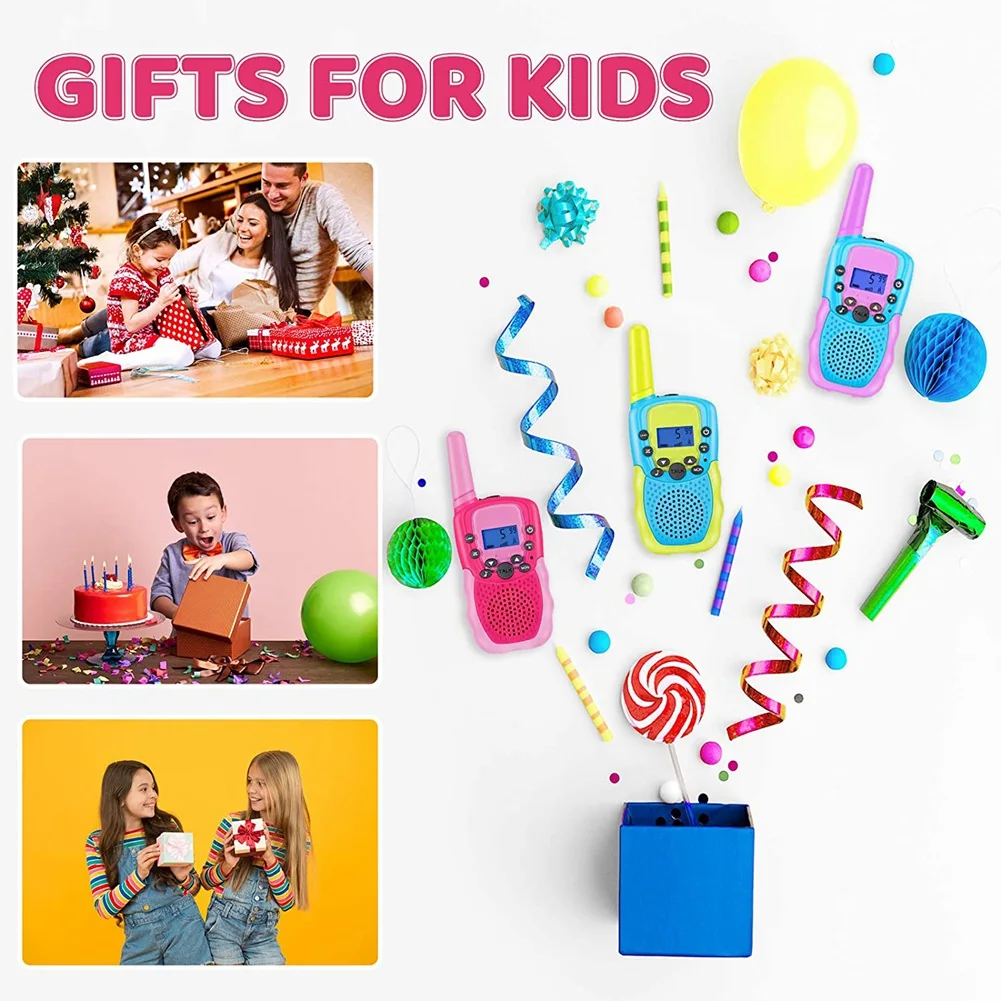 3 PCS Walkie Talkies for Kids, 3 KM Range Indoor Outdoor Activity Stem Toys, Birthday Gifts for Boys and Girls 2