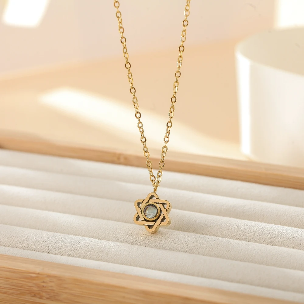 Projection Necklace Personalized Star Projection Necklace Stainless Steel Picture Necklace Unique Gift for Her