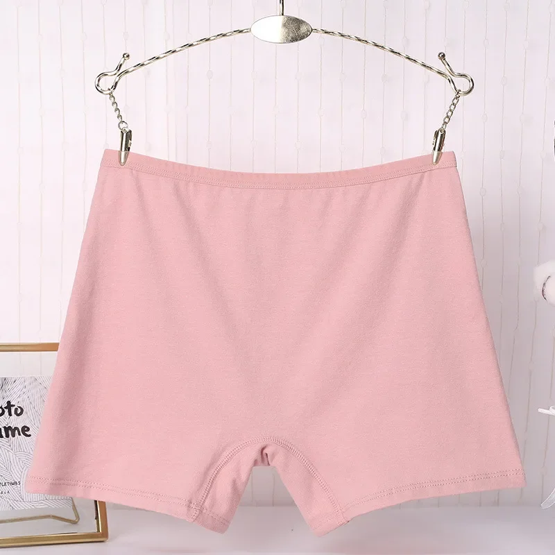6pcs Cotton Women's High Waist Panties Boxer Underwear Solid Color Lady Plus Size Briefs Shorts Underwear