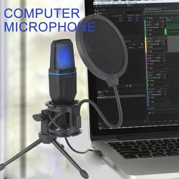 RGB Professional Microphone USB Microfone Condensador Wire Gaming Mic for Podcast Recording Studio Streaming Laptop Desktop PC 1
