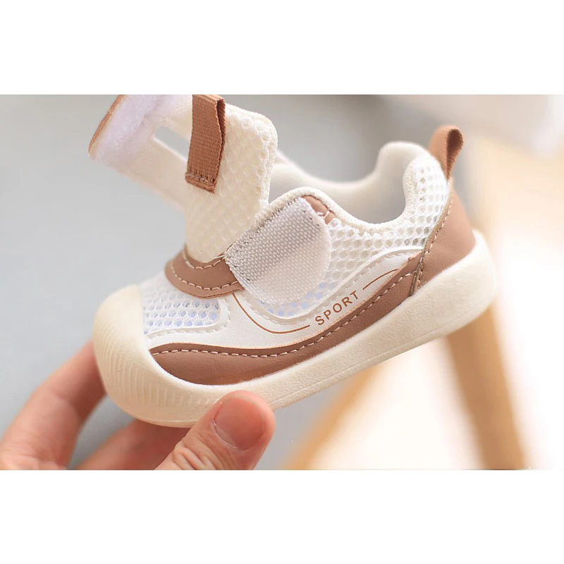 Children Sports Shoes Children Sneakers For Spring.Summer Baby Air Permeable Mesh Cute Cartoon Walking Shoes Boys Girls Bunny bear Sticker Casual Shoe
