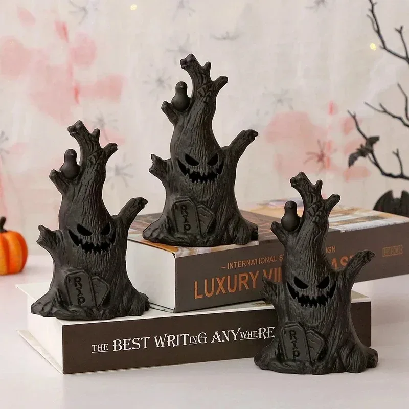 Halloween Decorations Ghost Tree Glow Lights Spooky Atmosphere Home Party