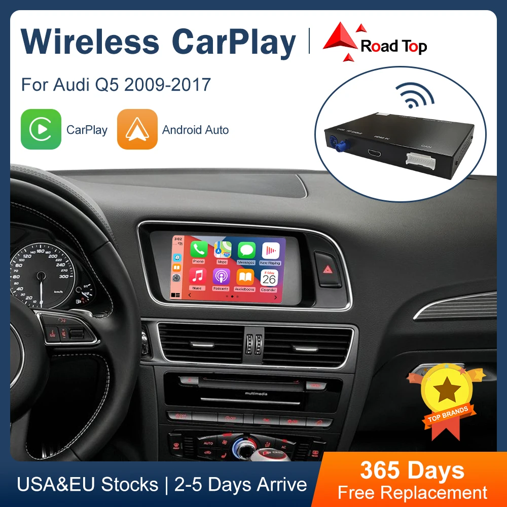 Wireless Apple CarPlay Android Auto für Audi A4 A5 Q5 2009 2017, mit
