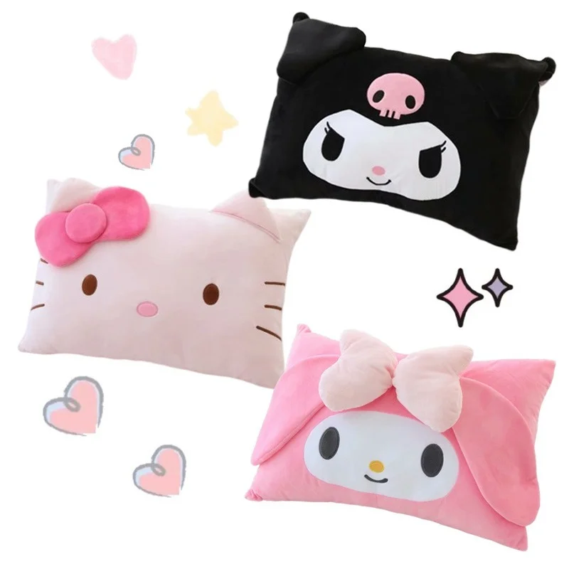 

Плюшевая наволочка с милыми мультяшными животными Kuromi My Melody Kt Cat, симпатичная мягкая плюшевая наволочка в стиле аниме, съемная наволочка 40 см * 60 см