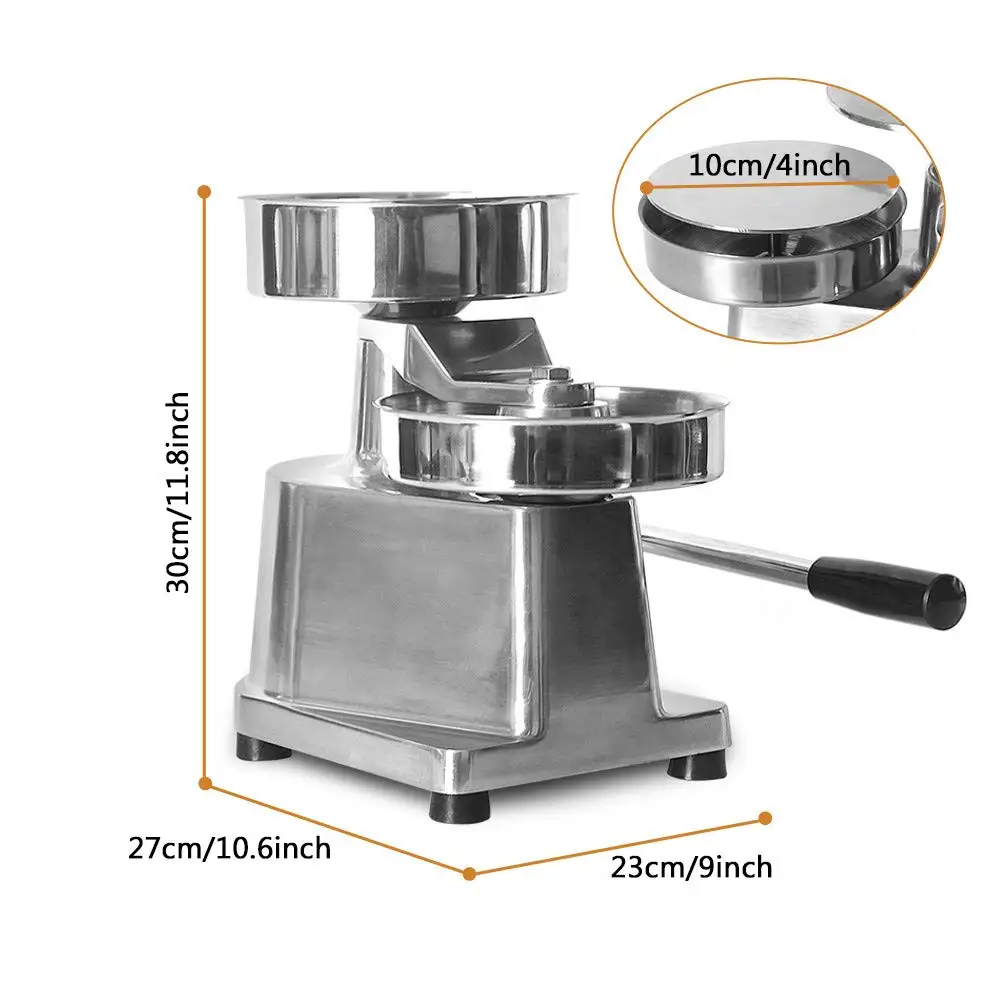 Hamburger Patty Maker 10cm/4inch Stainless Steel Burger Press Heavy Duty Beef Meat Forming Machine With 500Pcs Parchment Paper