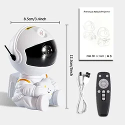 Astronaut Galaxy Star Projector LED Night Light for Enchanting Bedroom Decor (Star White)