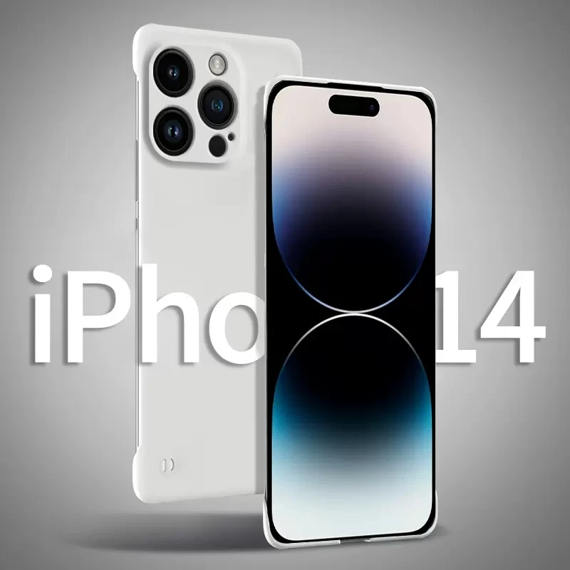 Custodia rigida per PC con retro trasparente e senza cornice, per iPhone 14, 15 Plus, 13, 12 Mini, 11 Pro, X, XR, XS Max, custodie sottili antiurto_voghion.com