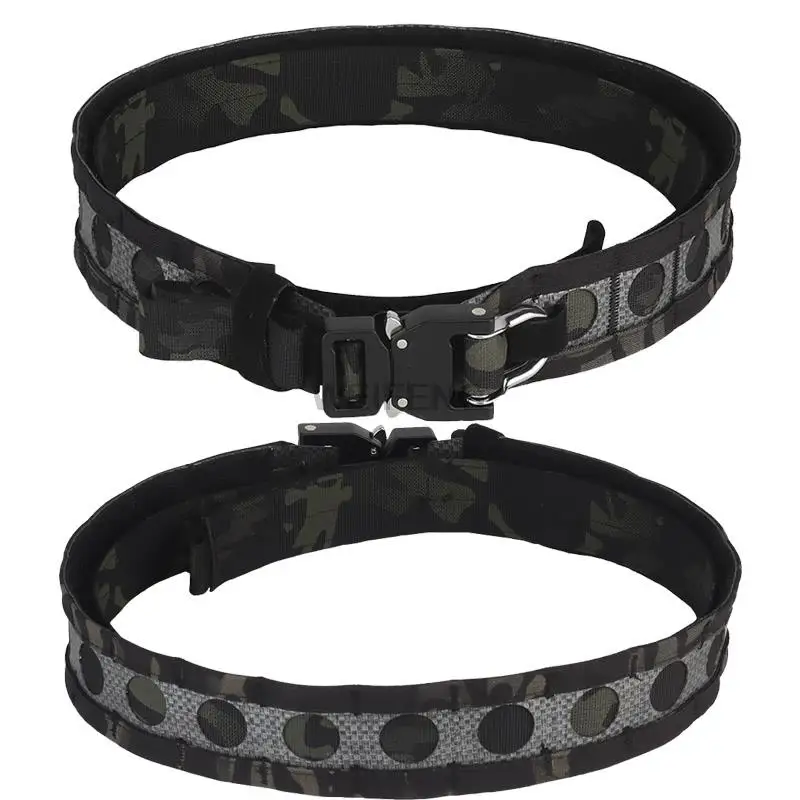 

Military Equipment Belt Metal Original Buckle Molle Laser Cut Wasit Belt Tactical Hunting Double Waist Seal Quick Release