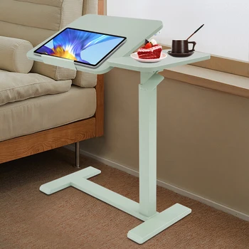 Mobile Lifting Standing Desk Height Adjustable Laptop Office Bedroom Learning Desk Left Desktop 0-60° Tilt