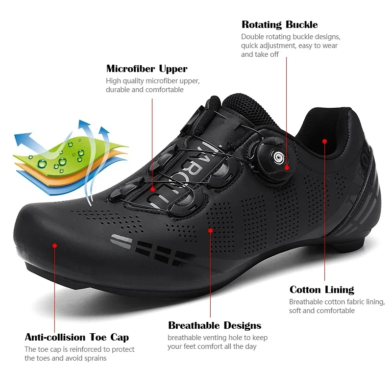 Men Cycling Professional Sneaker Women Mountain Bike Shoes SPD Cleats MTB Cycle Shoes Road Bike Speed Sneaker Dirt Bicycle Boots 2