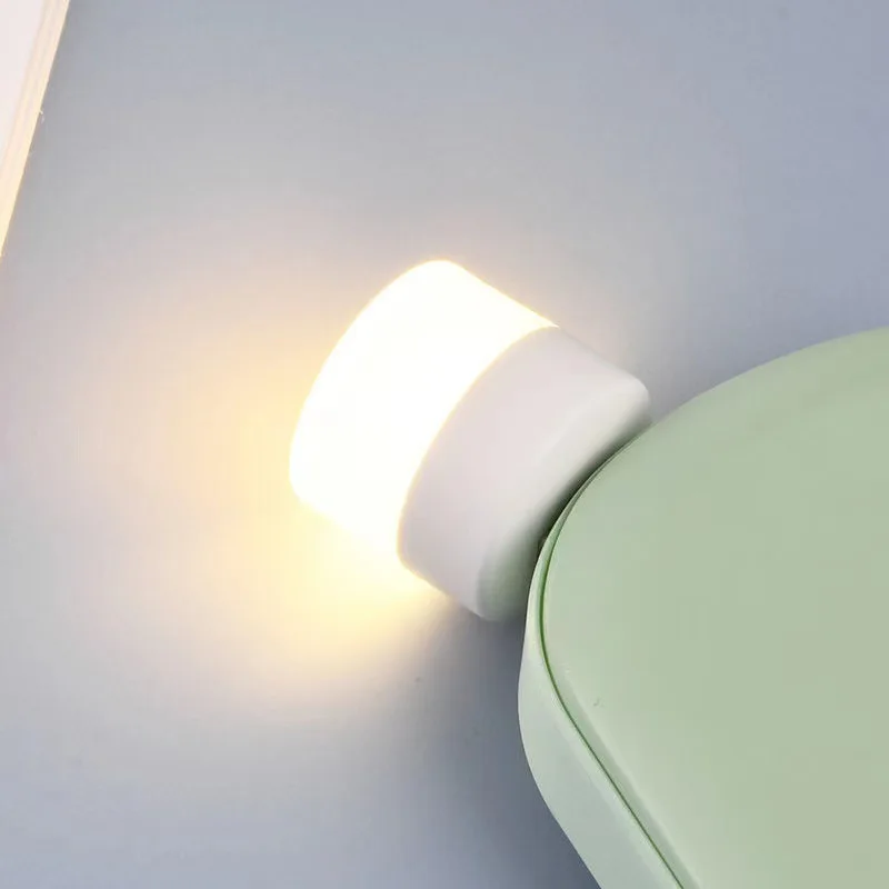 

1pc 5V 1W Pocket Mini LED Night Light USB Plug Lamp Power Bank Charging USB Book Lights Small Round Reading Eye Protection Lamps