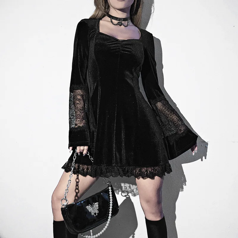 blue dress for baby girl Gothic Double-Layered Polyester Party Dress  GTHIC