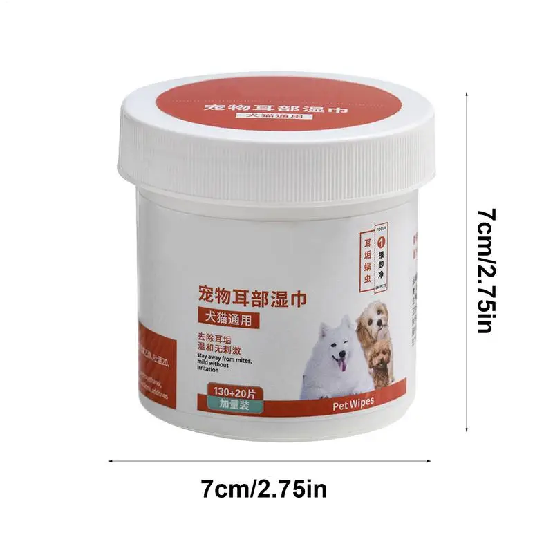 Ear Wipes For Dogs 130 Pcs Natural Pets Grooming Wipes Dog Cat Ear Eye Cleaner Dog Cat Wet Cleaning Pads Doggy