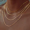 Figaro – collier chaîne à maillons en acier inoxydable, couleur or, ras du cou superposé pour femmes et filles, 14 "18" 20 "24"