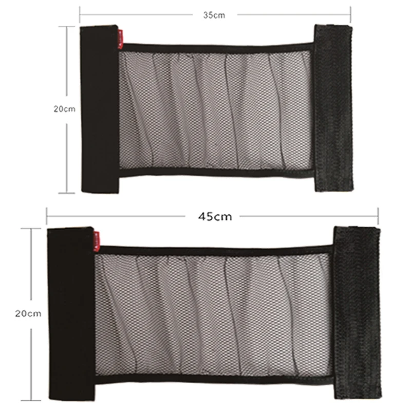 Car Trunk Storage Car Back Rear Seat Storage Net Elastic String Net Universal Mesh Storage Bag Magic Sticker Auto Organizer Accessories