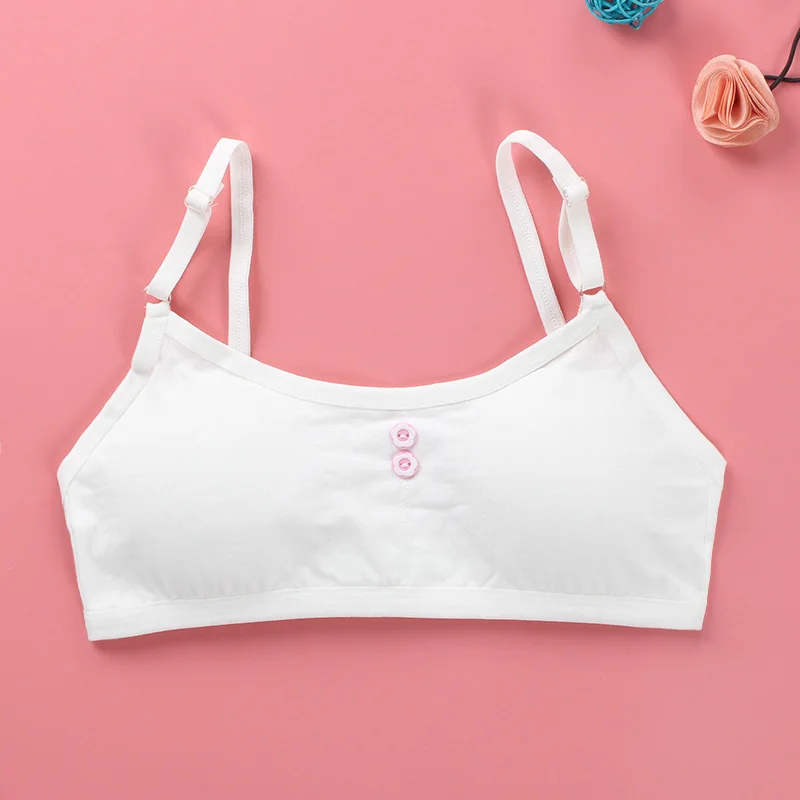 Training Bra Cotton Bra Cotton Girls Bra Breathable Teenager Bras for Kids Adolescente Lingerie Solid Color Teen Vest Girls Tube Tops Underwear