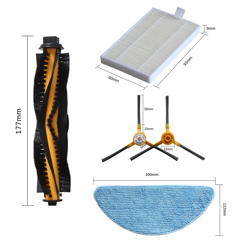 Filtro a spazzola laterale principale con stracci per Mop per Aeno ARC0002S ARC0003S Robot aspirapolvere spazzante per il posizionamento dell'elettrodomestico