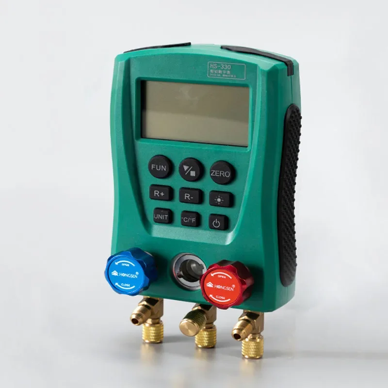 Air conditioning and refrigeration electronic fluorine charging meter, manifold fluorine charging meter, liquid refrigerant tool