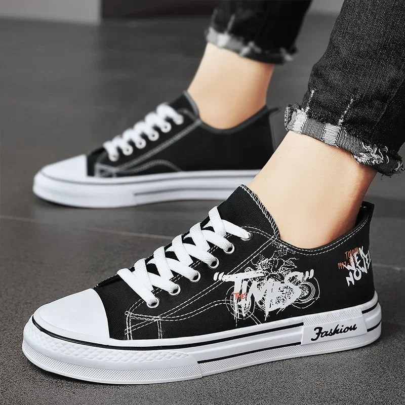 

Men's shoes spring and fall new trend students teenagers breathable low-top canvas shoes men's casual board shoes