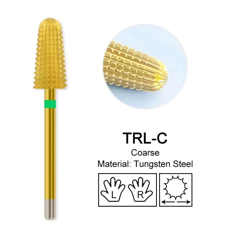 Golden Tungsten Carbide Nail Drill Bit for Manicure and Pedicure Accessories
