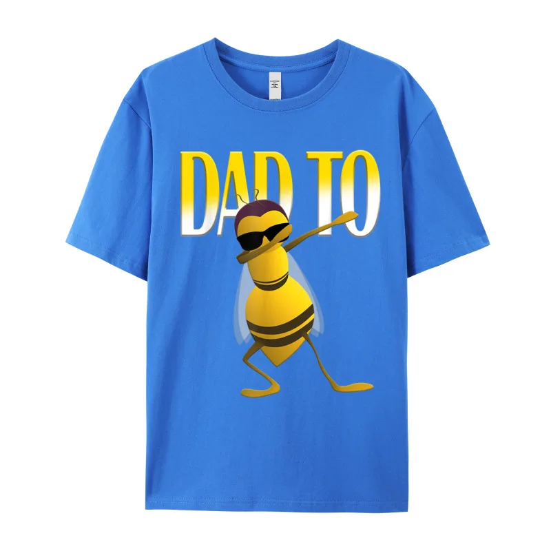 Design Mens Dabbing Bee Funny Dad Tshirts Graphic Mother Day Short Sleeve O Neck Tops Tees All Cotton Men's Normal Tops T Shirt Mens Dabbing Bee Funny Dad To Be Shirt__19335 blue