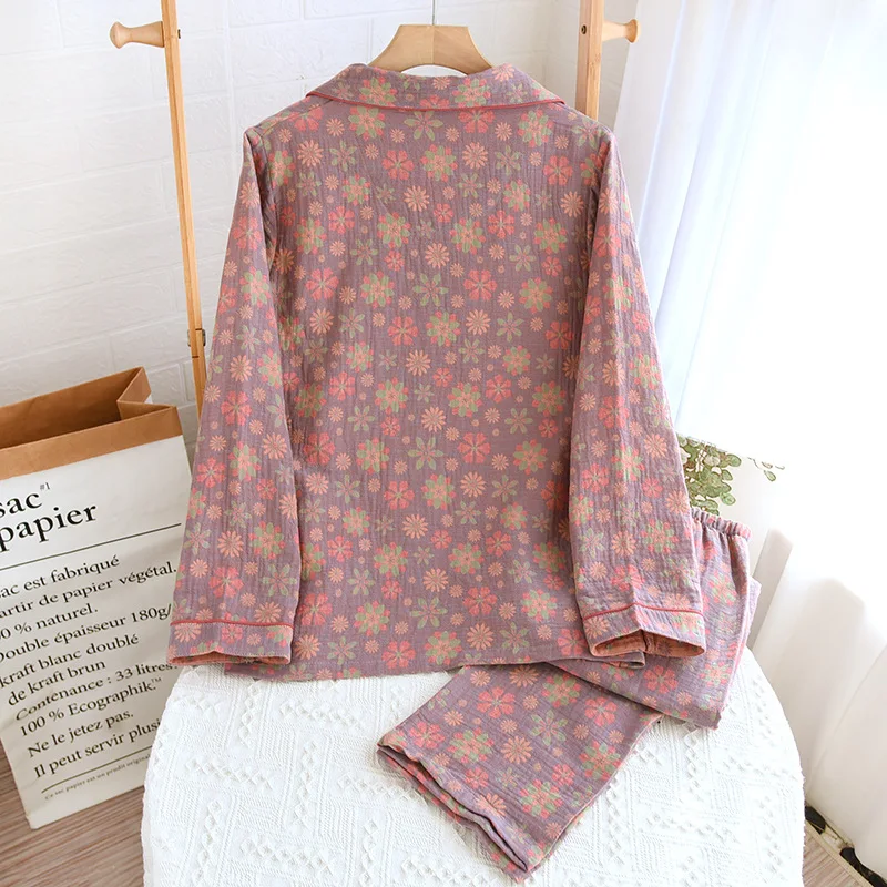 Pure Cotton Pajamas Women Clothes Nightie Autumn New Nightwears For Ladies Lounge Sets Womens 2 Piece Female Underwear