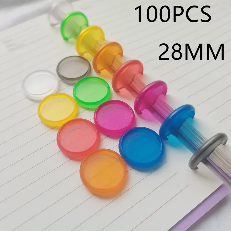 100Pc 'S 28Mm Doorschijnende Matte Plastic Bindende Ringgesp, Nieuwe Losbladige Paddestoelgat Bindende Schijf.