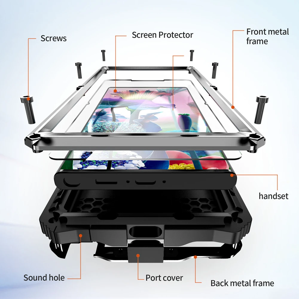 Heavy Duty Tempered Glass Case For Samsung Galaxy S24 Ultra S23 Ultra S22 Ultra Bracket Metal Anti Fall Case Camera Protective