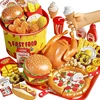 Kid Kitchen Toy Set Simulation Make Hamburger Pizza Fries Pretend Play Food Cooking Cutting Game Montessori Interactive Toy Gift 2