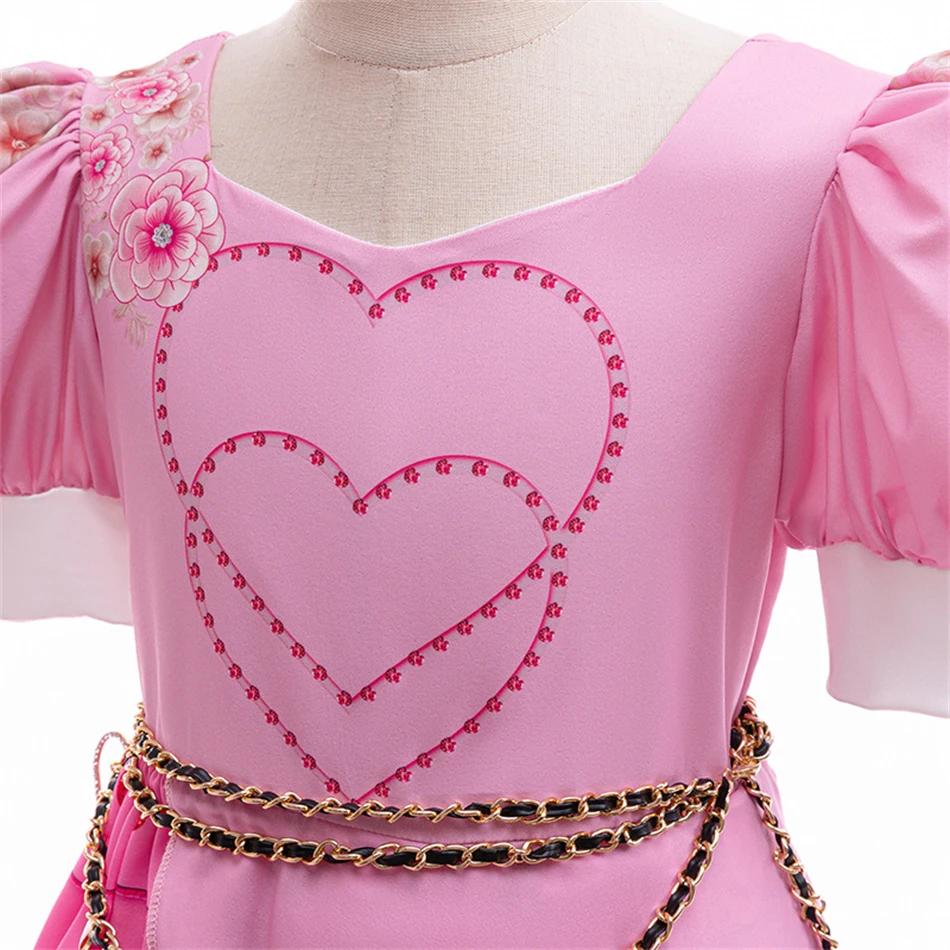 Descendants 4 Bridget Cosplay Halloween Princess Dress Kids Queen Hearts Girls Pink Costume Birthday Carnival Party Vestidos