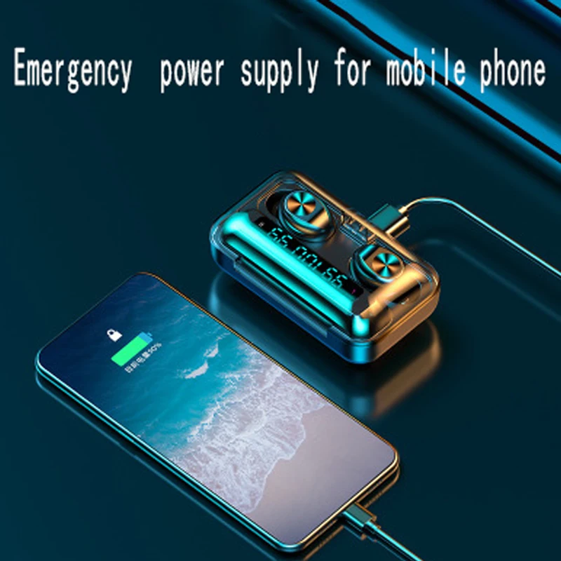 Wireless Earbuds Bluetooth Headphones 3500mAh Charging Box with Flashlight  Noise Cancelling Deep Bass Stereo Wireless Earphone